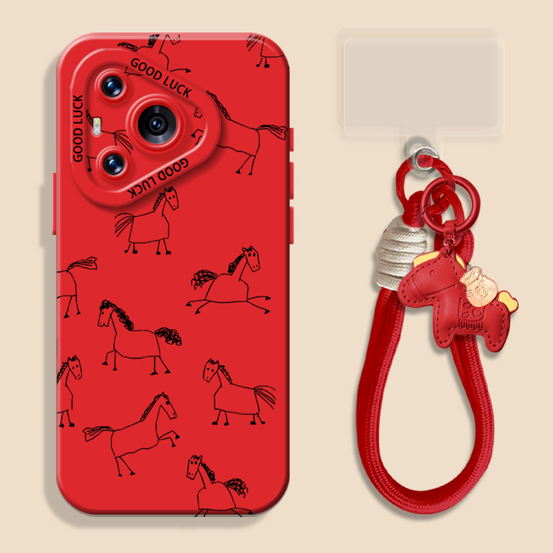简笔画小马适用华为pura70手机壳mate80promax马年nova14新款13本命年12荣耀500红色400搞怪300新年x60小众50