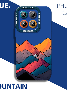 适用小米17手机壳16pro彩色山峰15ultra新款11蓝色10硅胶14高级感13红米k80防摔70/60/50至尊版note12Turbo