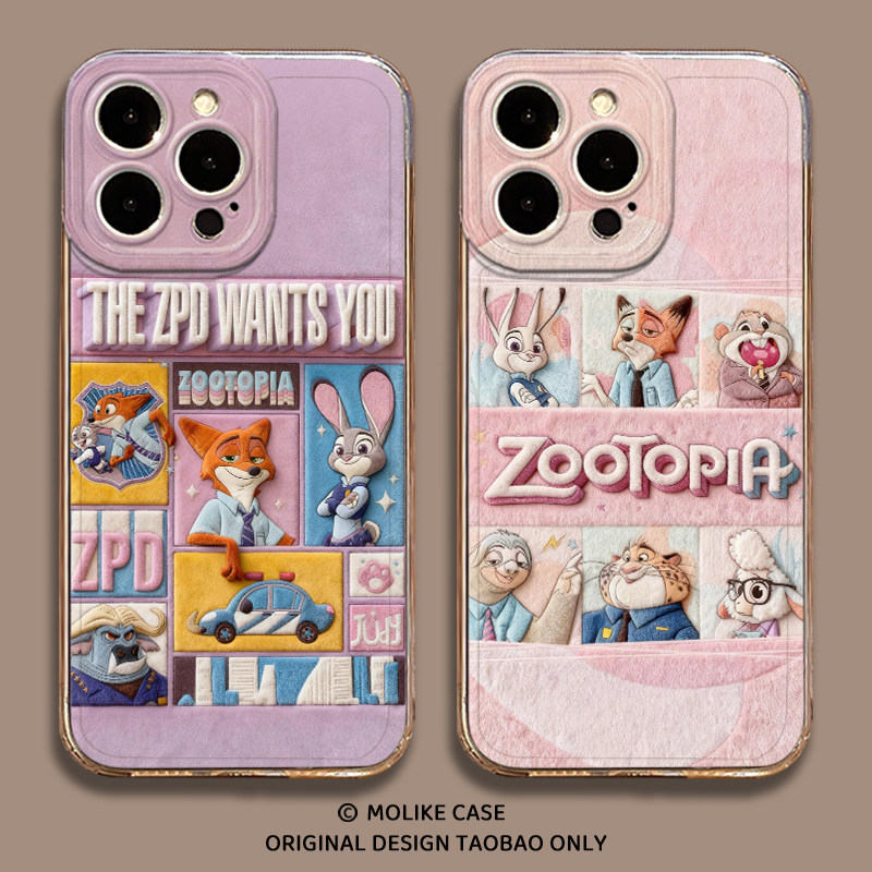 毛绒疯狂动物城适用小米17promax手机壳15ultra尼克朱迪14新款13红米k90情侣80男女70套60至尊版50/note12/11