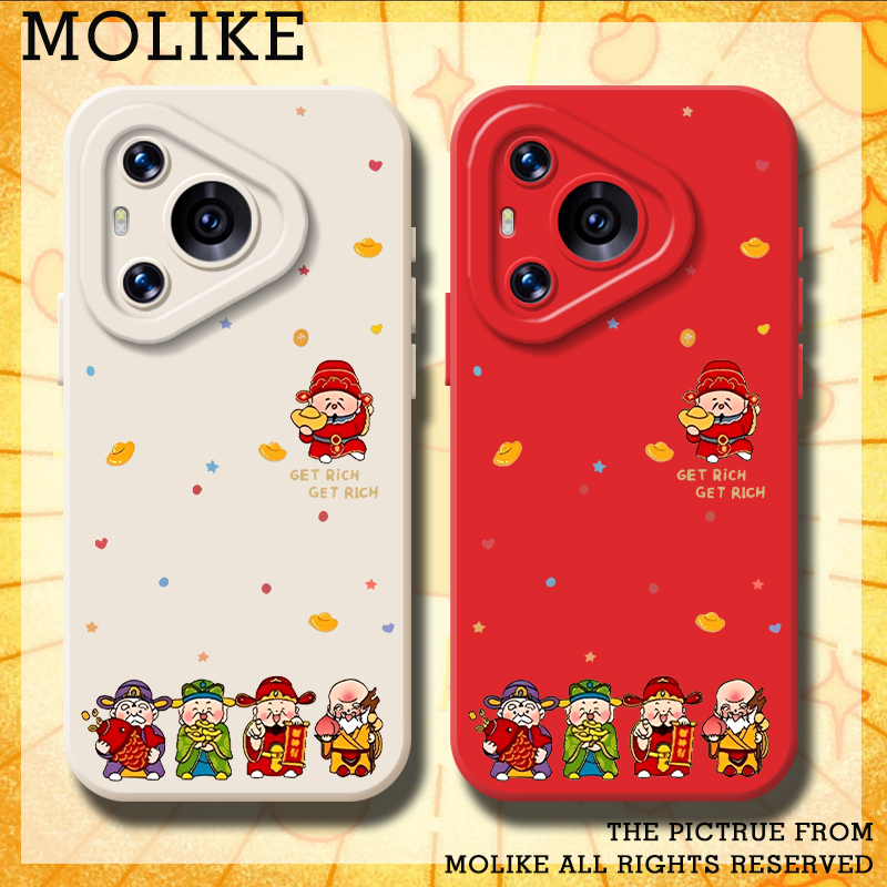 新年财神爷适用华为pura80手机壳mate70pro发财nova14新款13马年12荣耀400本命年300硅胶200/x60/50/magic8/7