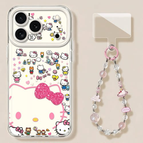 满屏猫咪适用苹果18promax手机壳iPhone17卡通可爱16plus新款15小猫14带挂绳13粉色12高级感x透明xr女xs套8/7