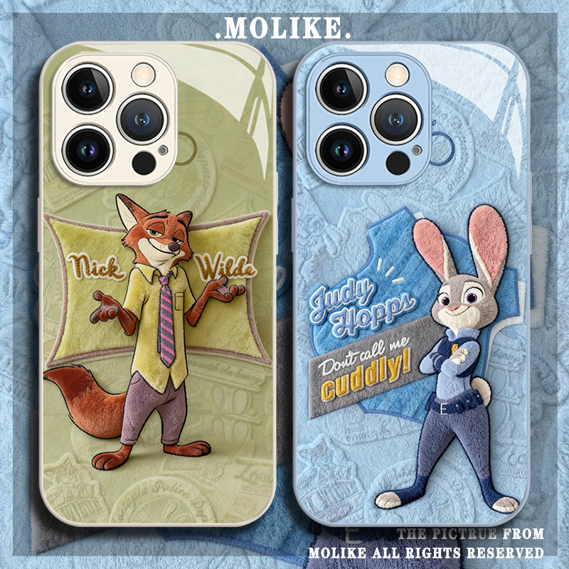 毛茸茸适用华为pura80手机壳mate70pro尼克朱迪nova14新款13疯狂动物城12套10荣耀500周边400/300/200/x60/50