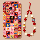 格子小马适用华为pura70手机壳mate80promax红色nova14新款 13马年12荣耀500新年400本命年300硅胶x60挂绳50外