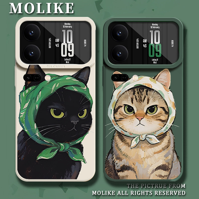 头巾猫咪适用小米17promax手机壳15ultra小猫14新款13红米k90情侣80创意70可爱60至尊版50硅胶note12男女11套