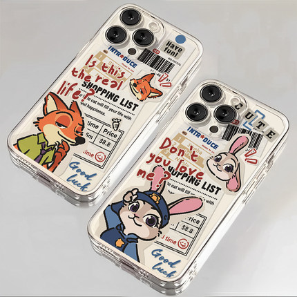 适用小米17手机壳15pro报纸尼克朱迪13ultra情侣14透明10S红米k80卡通70新款60透明50保护套11至尊版note12外