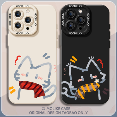 冬日围巾小猫适用小米17promax手机壳15ultra情侣14新款13红米k90卡通80可爱70硅胶60至尊版50男女note12套11