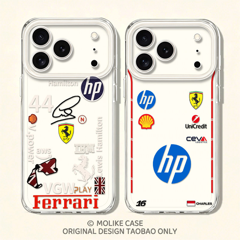 F1赛车适用苹果17promax手机壳iPhone16法拉利15新款14透明13mini创意12周边11车队x男生xr汉密尔顿xs个性8/7