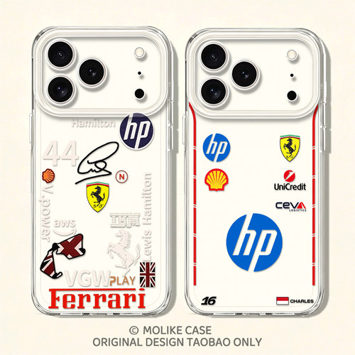 F1赛车适用苹果17promax手机壳iPhone16法拉利15新款14透明13mini创意12周边11车队x男生xr汉密尔顿xs个性8/7