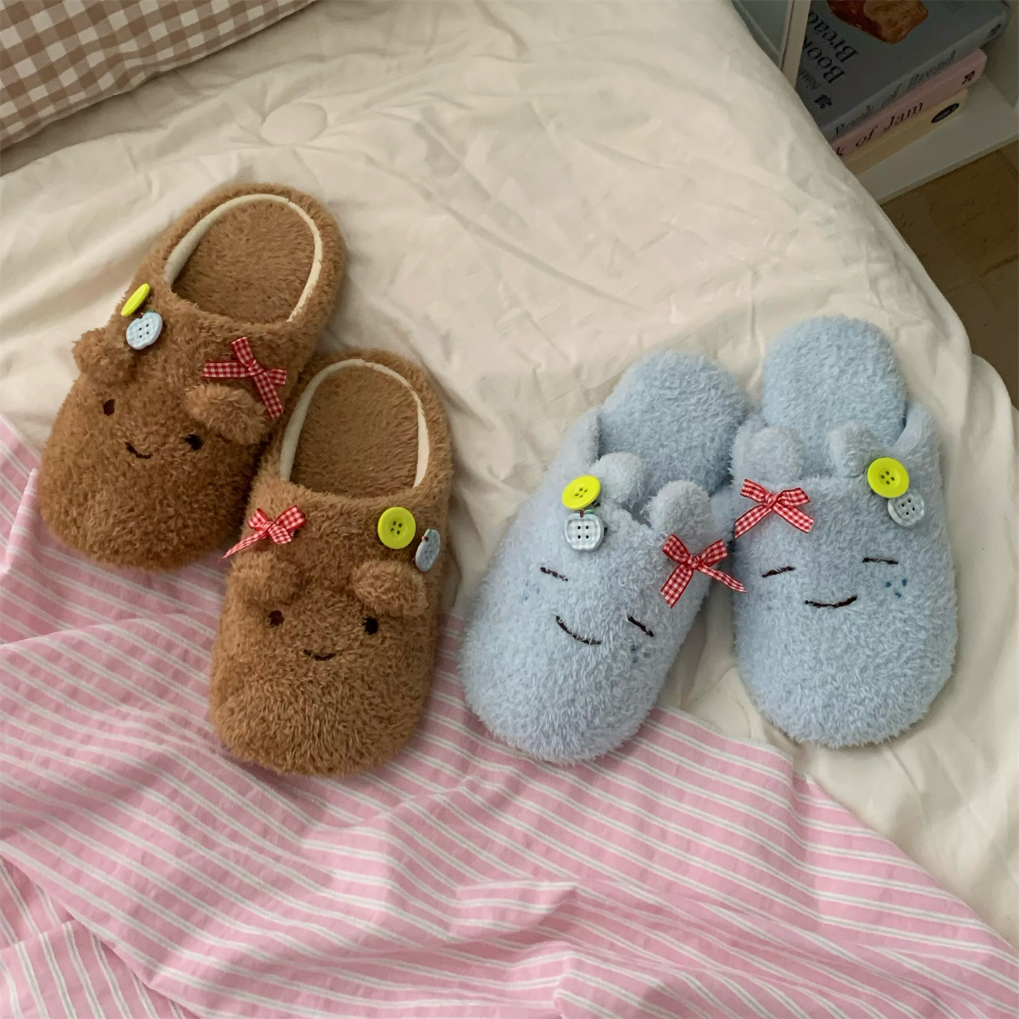 软底日系卡通棉拖鞋少女心秋冬居家防滑舒适轻便女士静音地板拖鞋