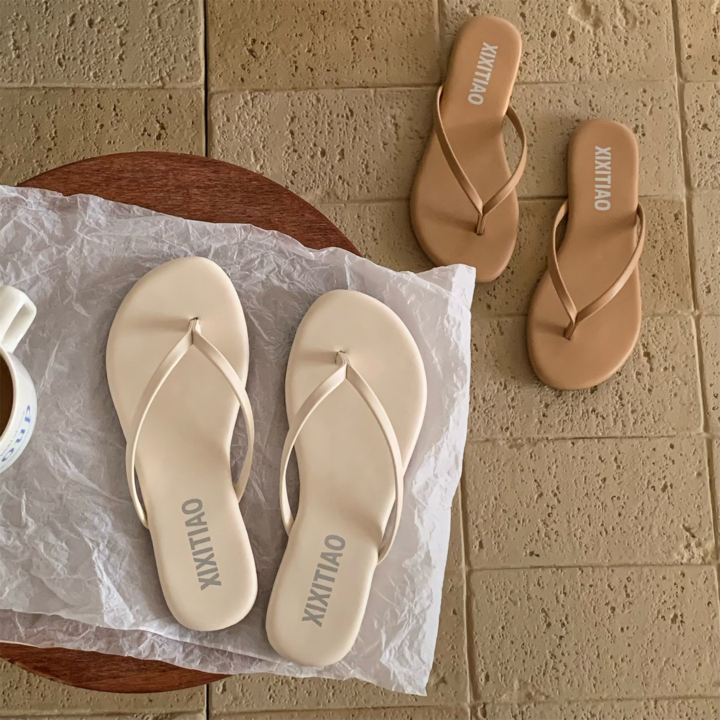 夏季户外穿韩系简约细带平底人字拖2026新款女时尚防滑夹脚凉拖鞋,女鞋,人字拖,淘宝优惠券,粉丝福利购,淘宝优惠卷