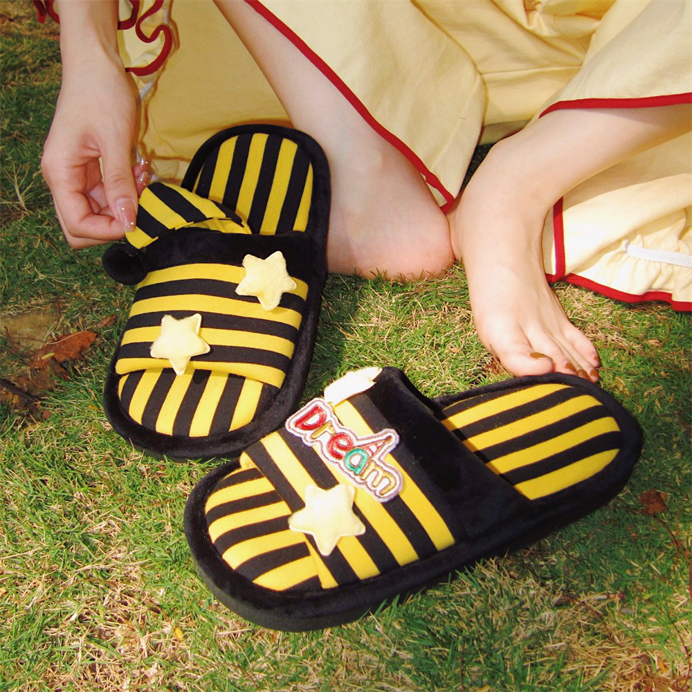 情侣防滑吸汗透气空调房一字地板鞋撞色条纹网红春夏棉麻拖鞋男女