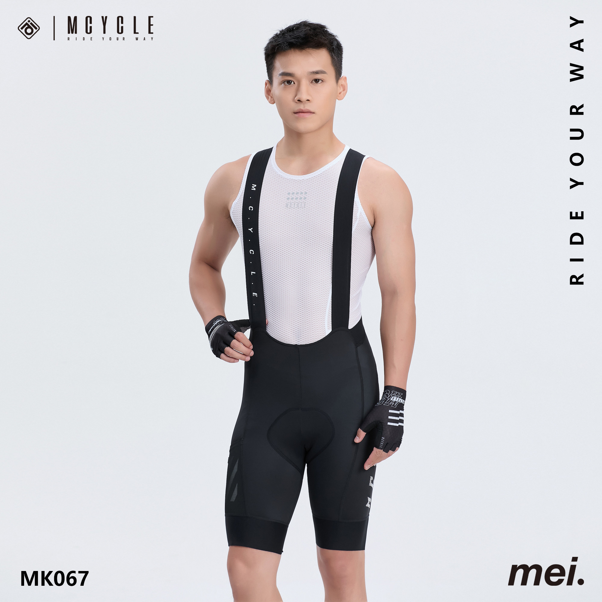 魅骑mcycle骑行背带五分裤男款自行车公路车夏季海绵裤垫御风短裤