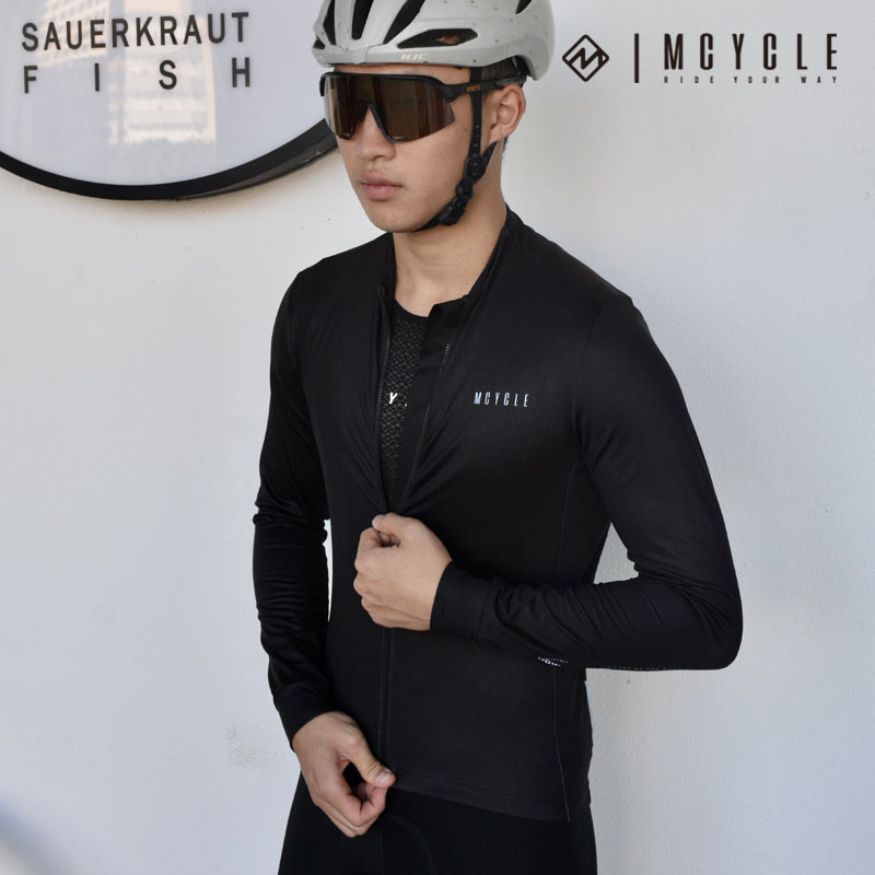 魅骑mcycle抓绒长袖骑行服男士防泼水秋冬保暖透气自行公路车上衣