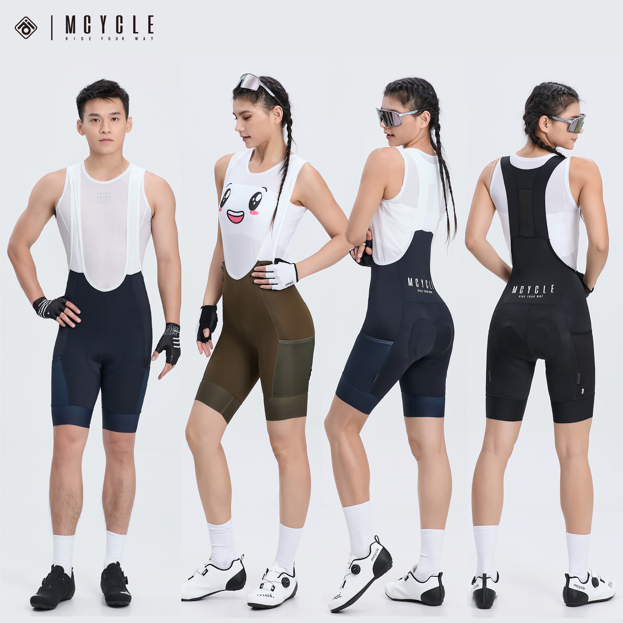 魅骑骑行背带短裤男女自行公路车