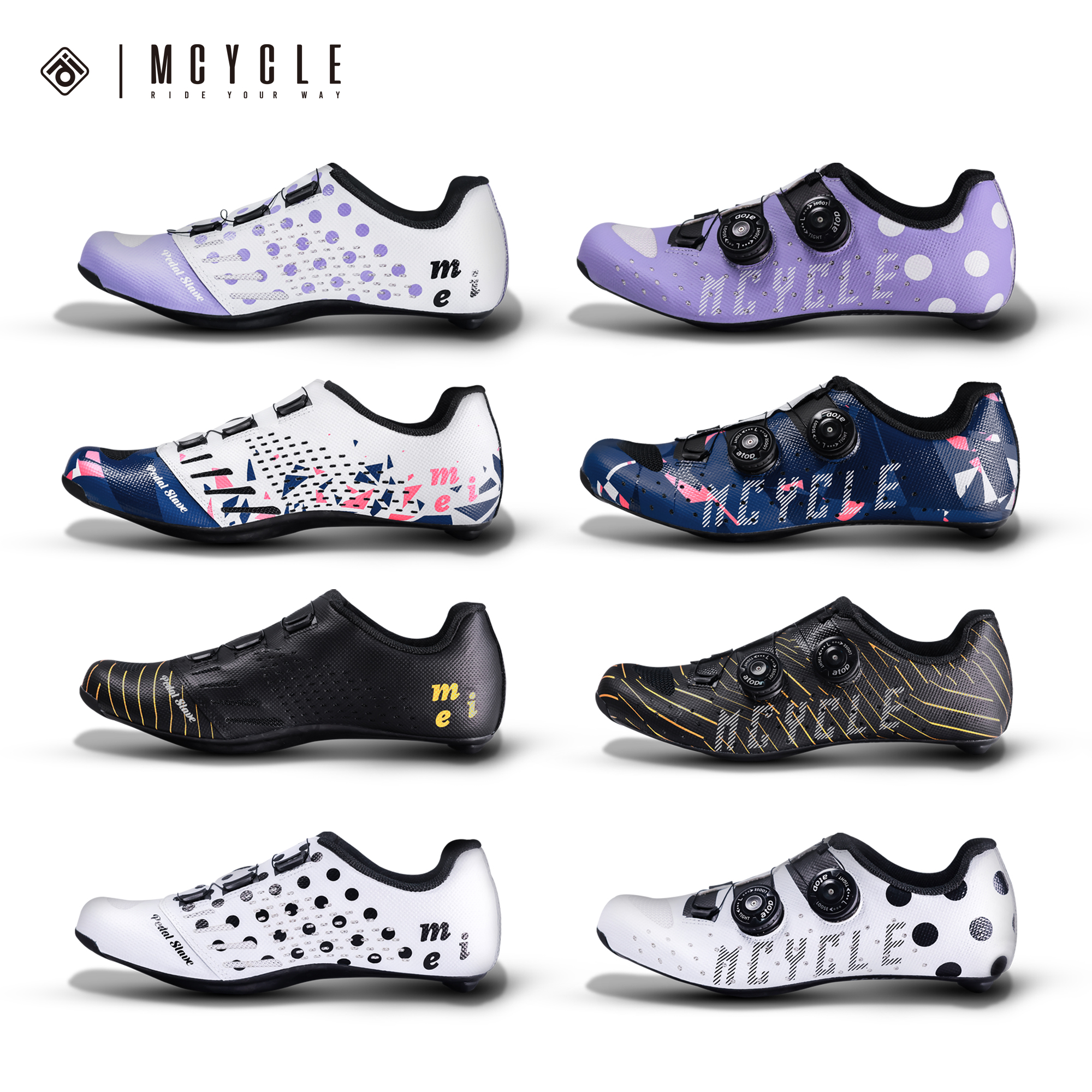魅骑Mcycle新款双扣骑行锁鞋男女款山地车自行车鞋公路车全碳纤维