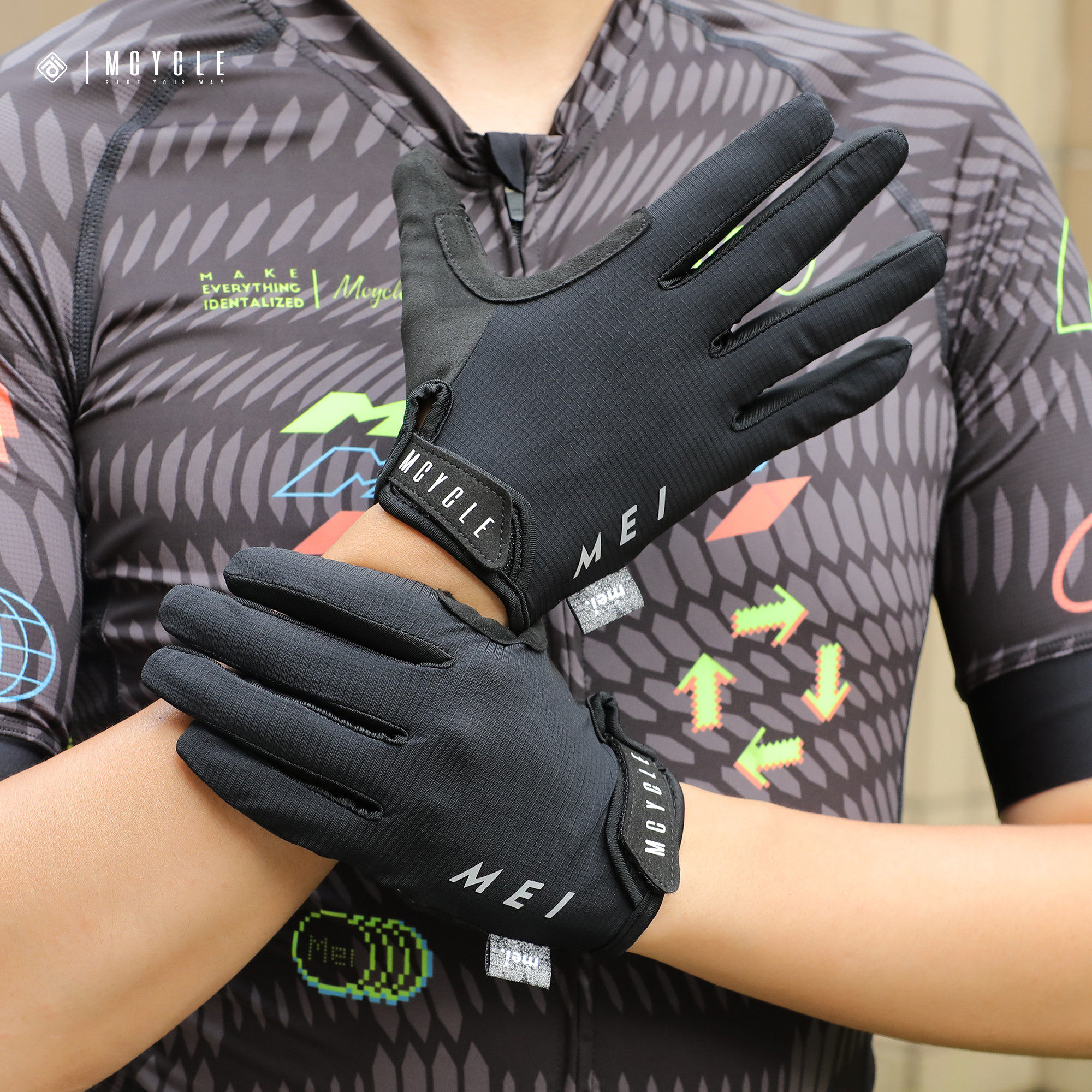 魅骑自行车骑行手套减震防滑装备