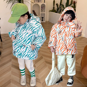 儿童羽绒服2023冬装新款男童冲锋衣三合一可拆卸中小童女加厚外套