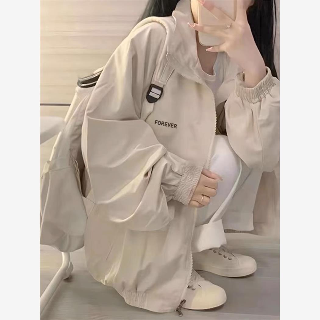 外套女春夏季2025新款学生韩版宽松小个子防晒风衣薄款夹克ins潮