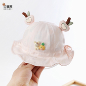 宝宝帽子春秋款 可爱遮阳渔夫帽夏天可调节女婴儿洋气超萌盆帽 新款