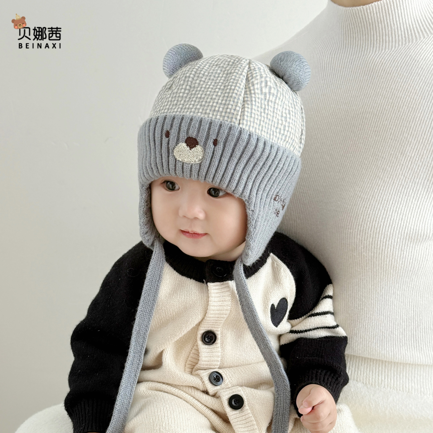 贝娜茜婴儿帽子秋冬季可爱护耳帽