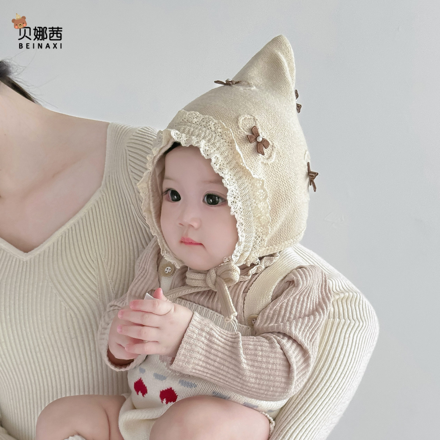 婴儿帽子秋冬洋气宝宝女毛线帽外出保暖护耳帽婴幼儿针织帽精灵帽,童装/婴儿装/亲子装,帽子,淘宝优惠券,粉丝福利购,淘宝优惠卷