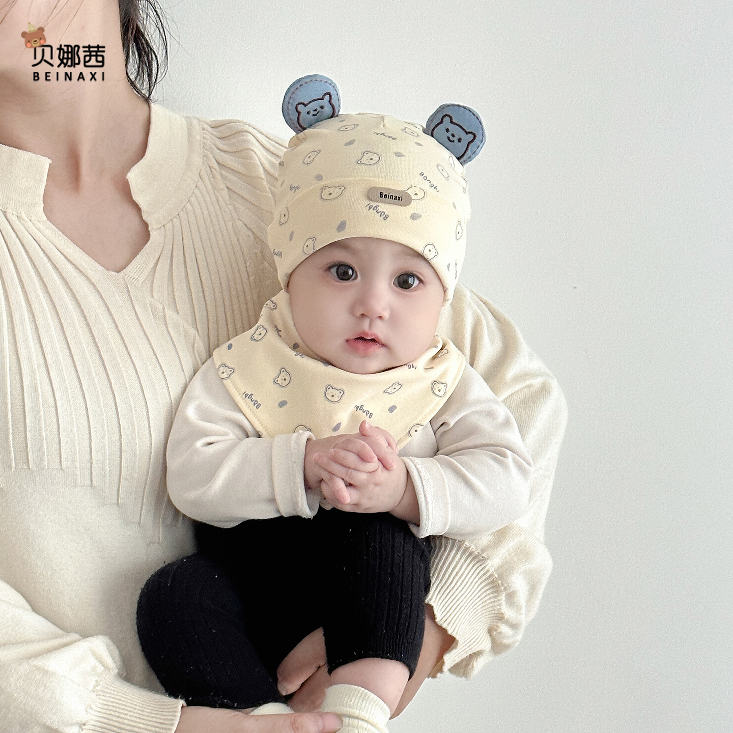 婴儿帽子春秋季薄款宝宝男新生儿囟门帽冬季护耳帽外出套头帽胎帽