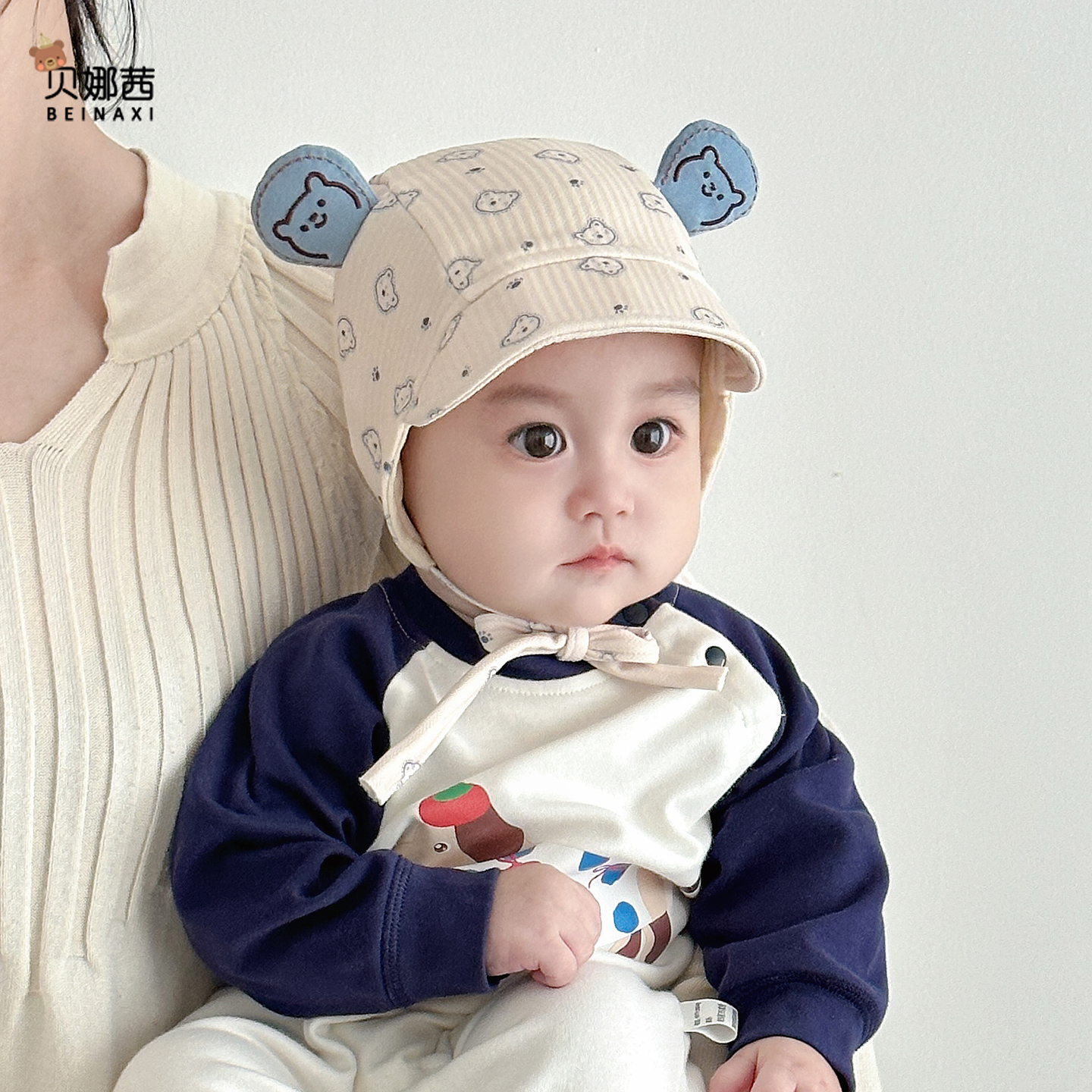 婴儿帽子春秋季薄款护囟门宝宝男胎帽外出卡通遮阳帽婴幼儿护耳帽