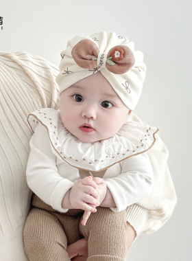 婴儿帽子春秋款新生儿宝宝护卤门胎帽婴幼儿满月小月龄外出印度帽