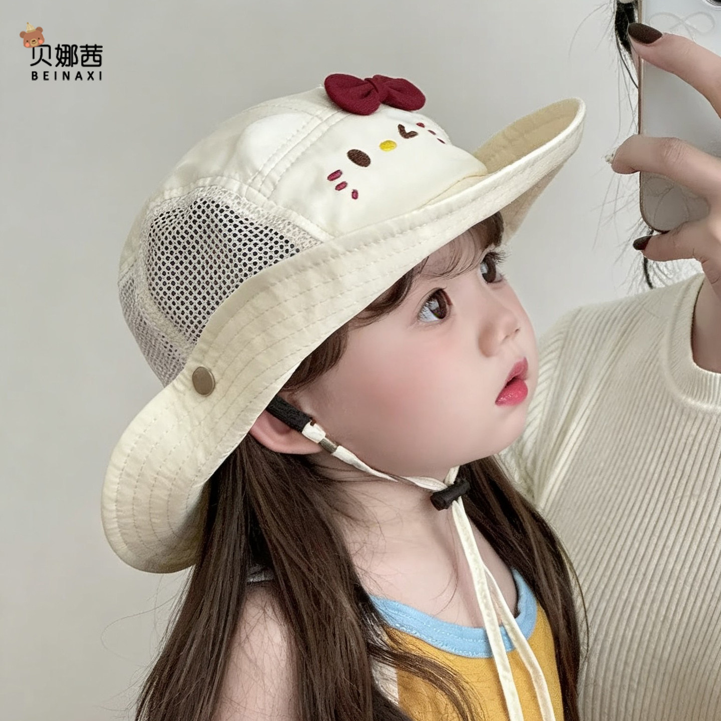 婴儿帽子夏季薄款宝宝女可爱防晒帽遮阳帽婴幼儿外出渔夫帽太阳帽