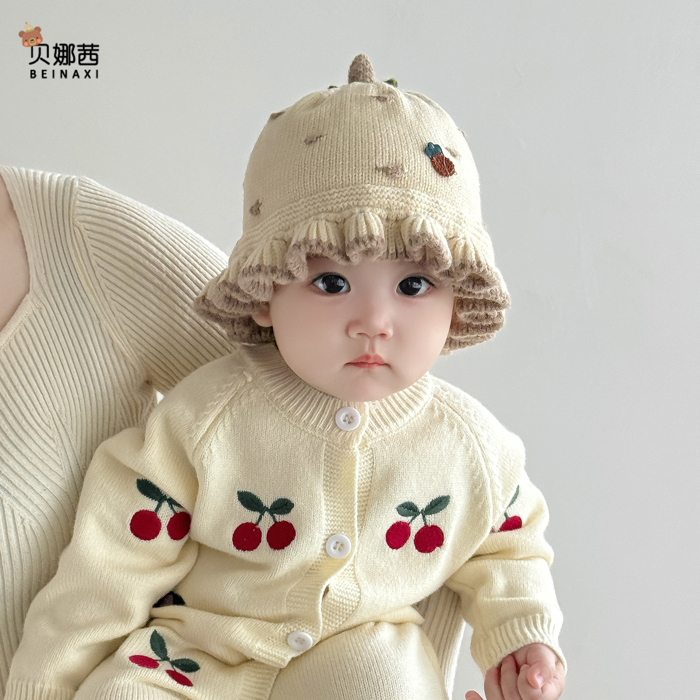 贝娜茜婴儿帽子毛线帽洋气保暖冬