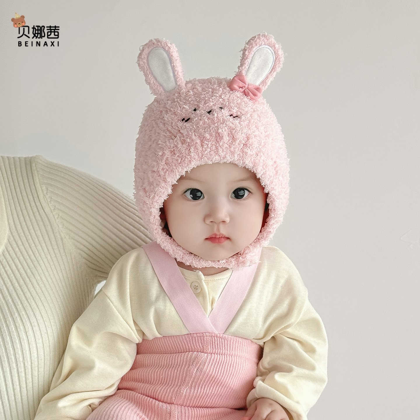 贝娜茜婴儿帽子毛线帽保暖舒适冬