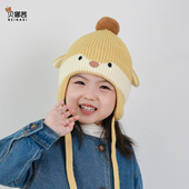 婴儿帽子秋冬季 宝宝保暖针织帽男童加厚护耳帽女孩毛线帽2025新款