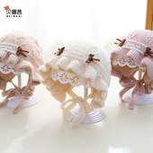 婴儿帽子秋冬季 宝宝女婴幼儿洋气公主帽小月龄加厚保暖毛线帽冬天