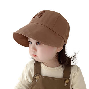 宝宝帽子春秋季遮阳帽儿童大檐防晒帽婴儿渔夫帽男童女童盆帽夏季