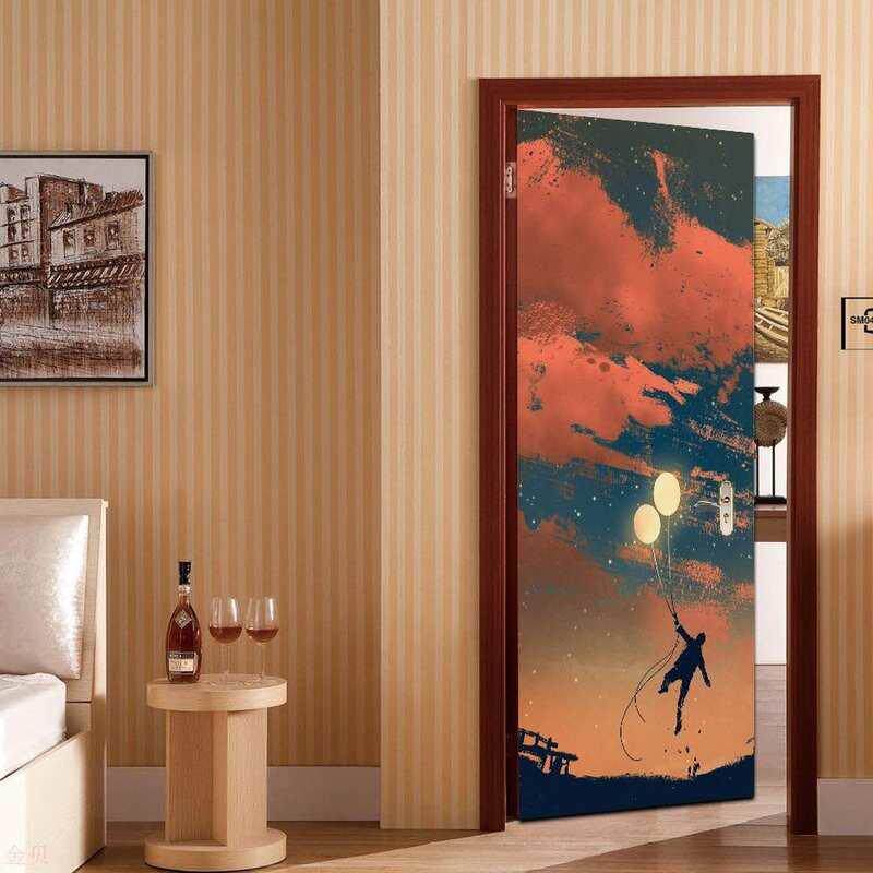 mt231追梦的少年创意门贴 个性木门家庭装饰墙贴纸