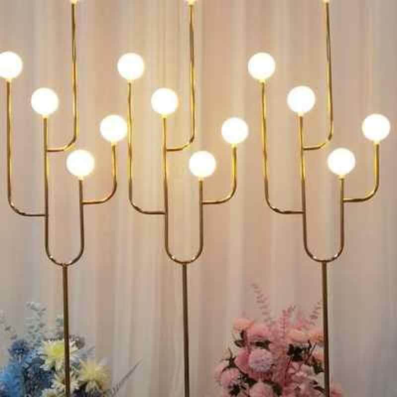 婚庆婚礼道具金色五头龙珠路引铁艺灯烛台灯光迎宾区装饰摆件舞台