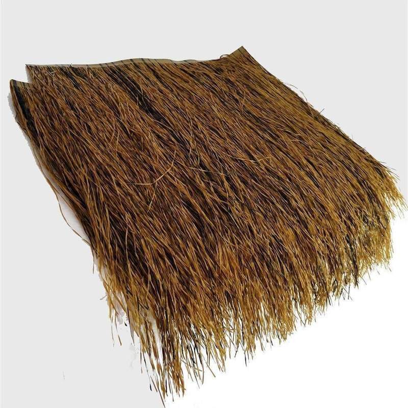 仿真茅草屋顶人造瓦假毛稻草pvcpe塑料铝合金制屋檐顶棚装饰仿古