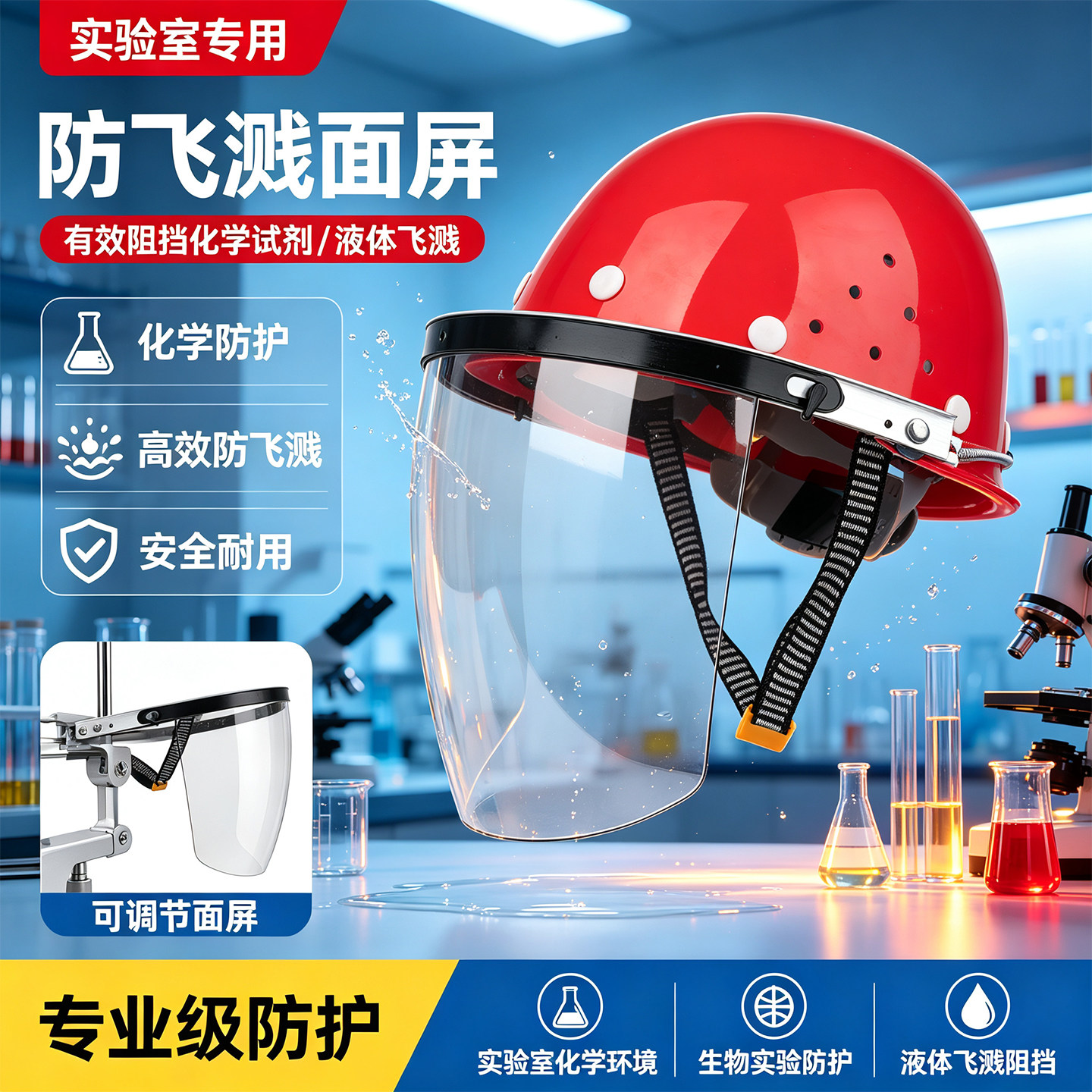 面罩防酸耐化工防护喷溅安全帽