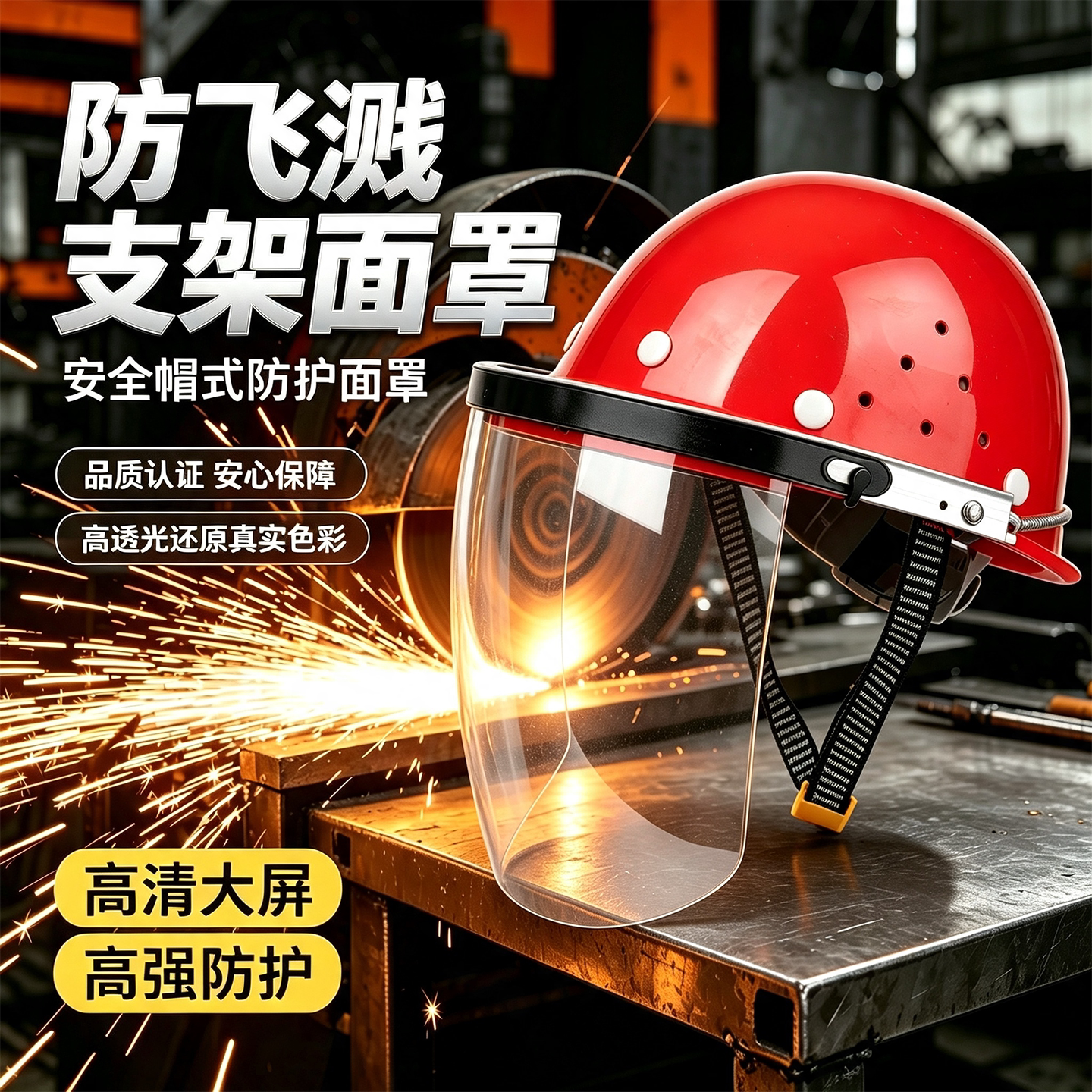 面罩防飞溅防护电焊防尘面具头戴