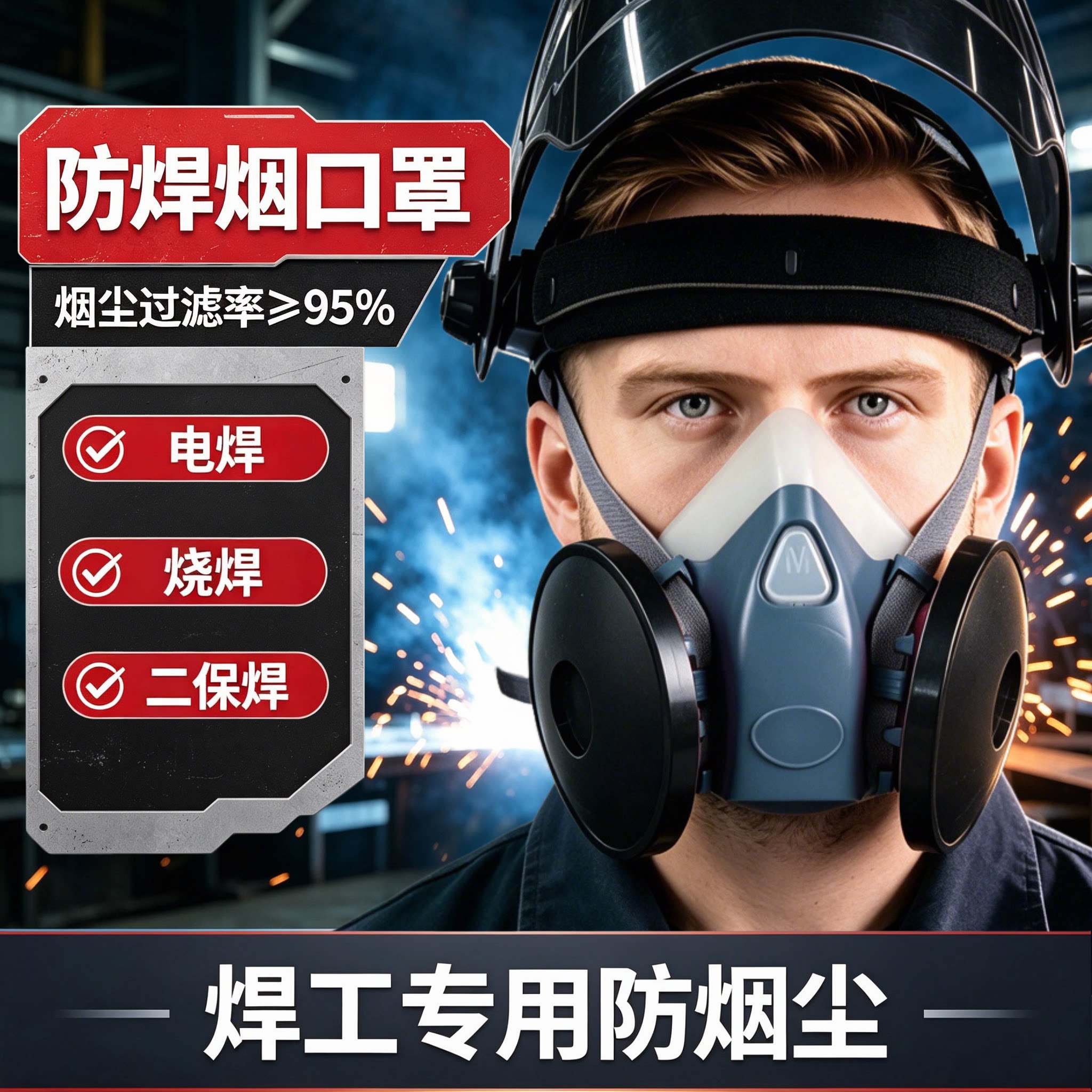 口罩电焊防烟尘焊烟工业粉尘透气