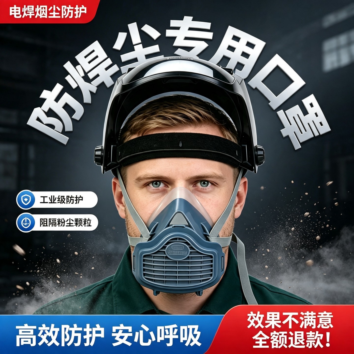 焊工专用口罩防尘粉尘透气kn95图片