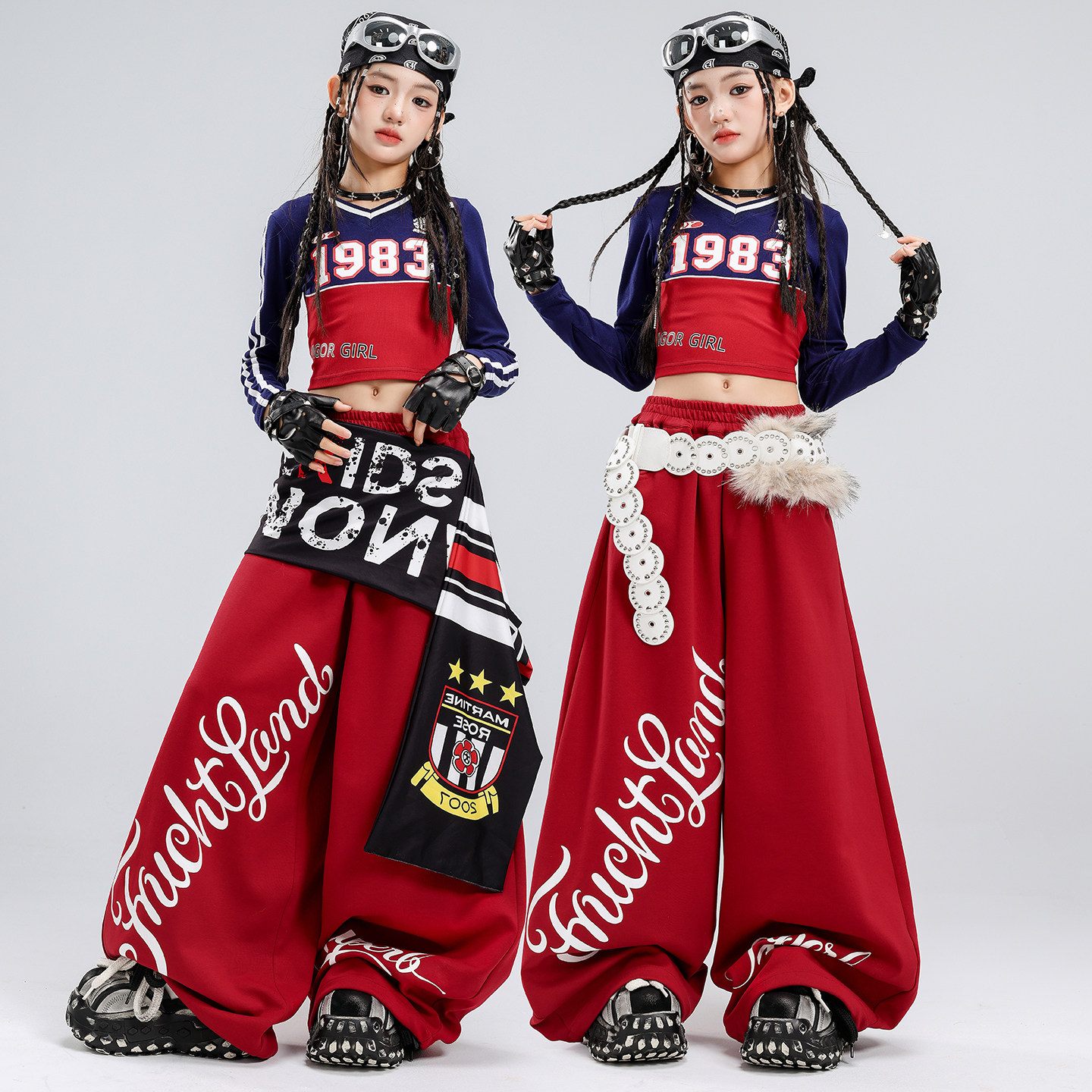 儿童爵士舞服装潮酷时髦1983套装图片