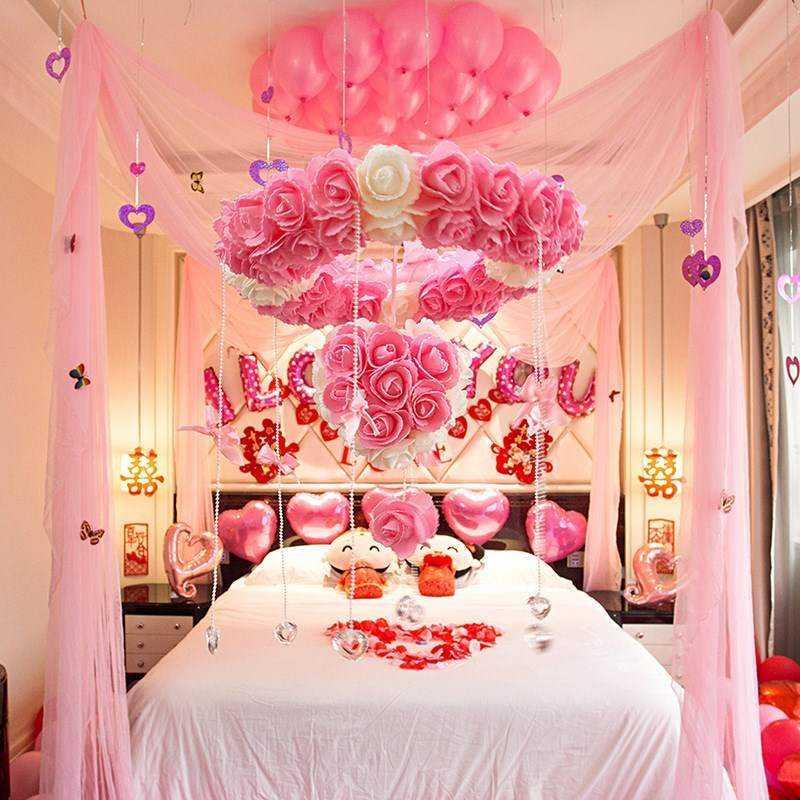 挂件整套新房绢花窑洞结婚房间布置装饰品婚房婚套装花球装扮加厚
