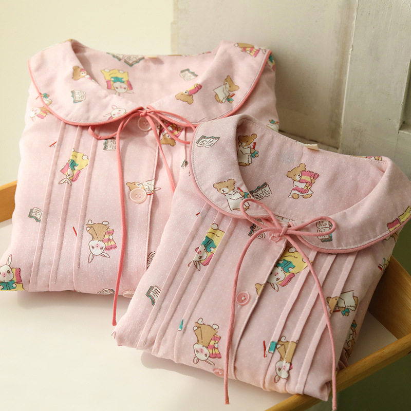 春季新品女士韩版卡通睡衣女春秋睡袍/浴袍