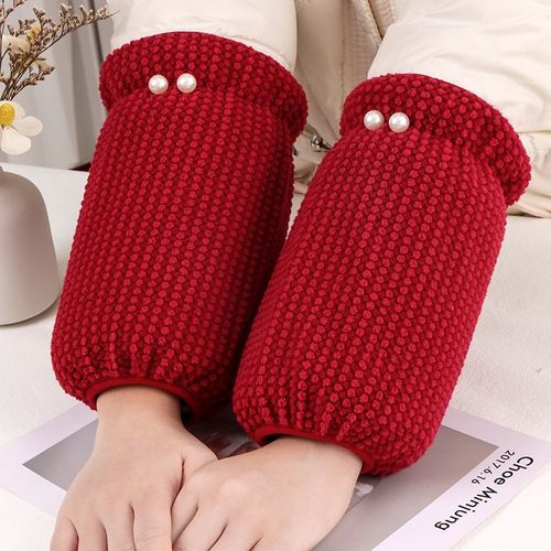 羽绒服秋冬毛绒布短款袖套耐脏