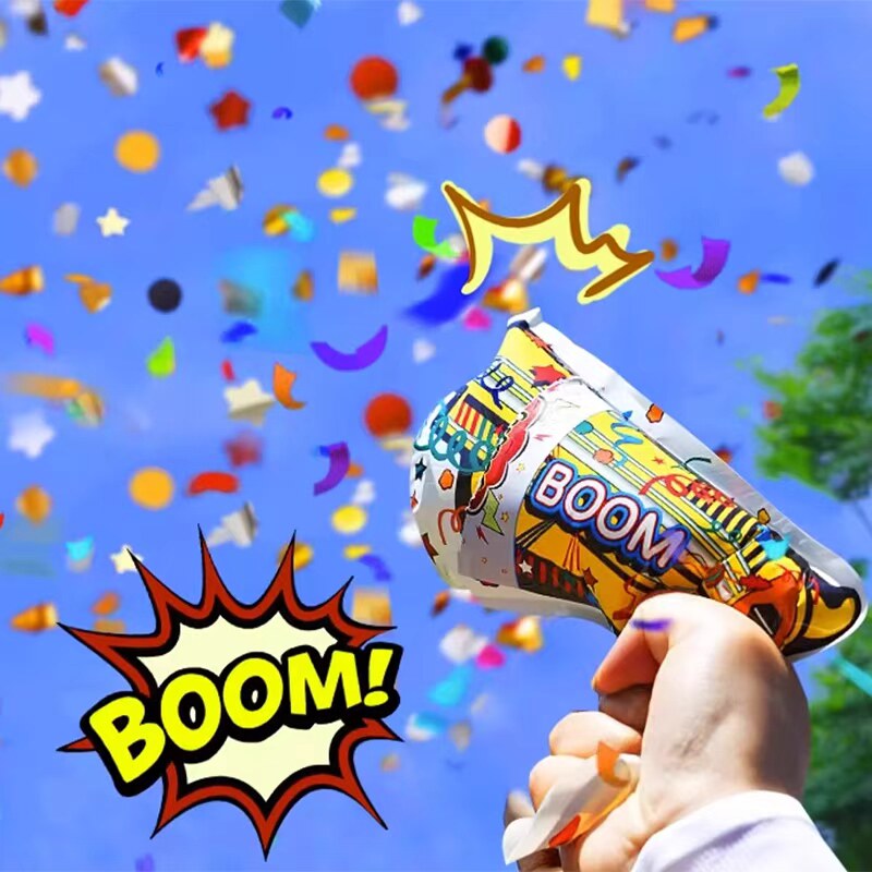 宝宝生日礼花枪充气小礼炮喷彩带手持跨年节日道具儿童烟花筒结婚