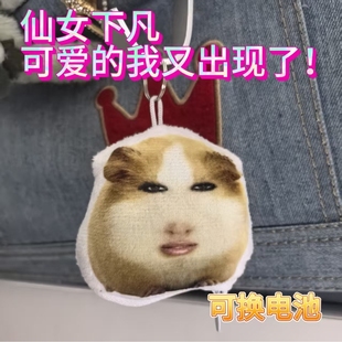 仙女下凡荷兰猪妞毛绒发声挂件语音背包玩偶钥匙扣抽象猎奇小玩具
