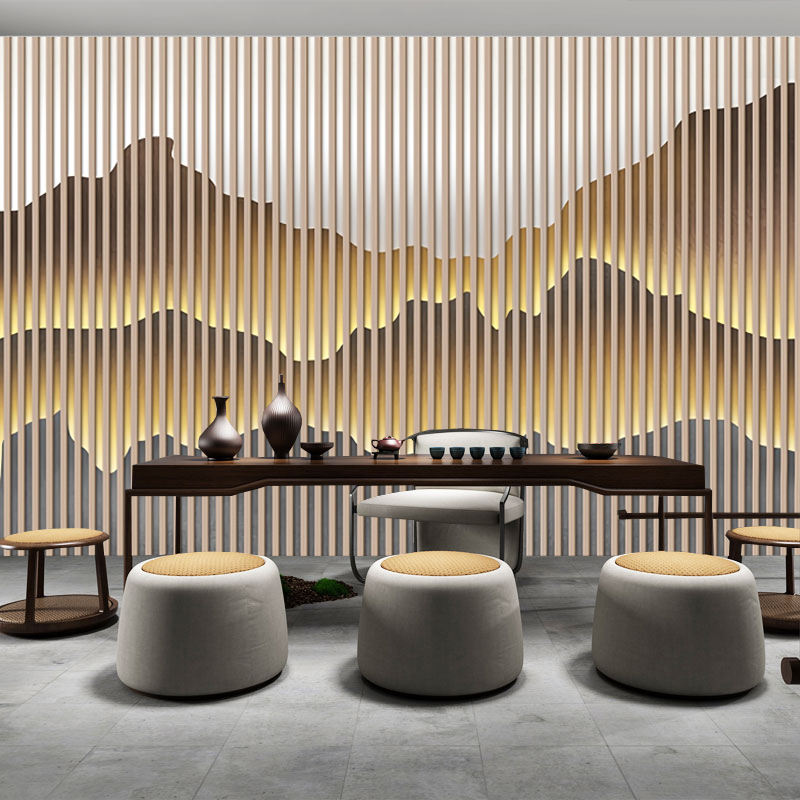 茶室吧台会所禅意风采耳背景墙纸