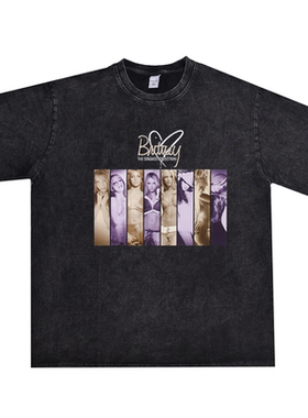 数码直喷布兰妮·斯皮尔斯Britney Spears印花T恤短袖纯棉宽松