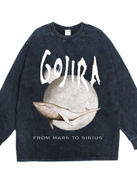 数码直喷重金属乐队Gojira哥斯拉宽松印花长袖T恤连帽加厚卫衣潮